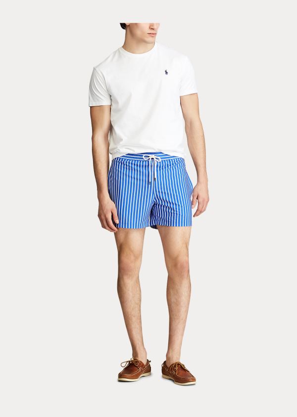 Short de Baño Polo Ralph Lauren Hombre Azules Rayas - 4½-Inch Slim Fit - NGUYE2087